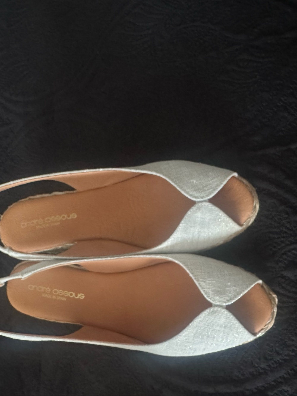 Andre Assous Light Beige Slingback Espadrille Wedges - Picture 5 of 14